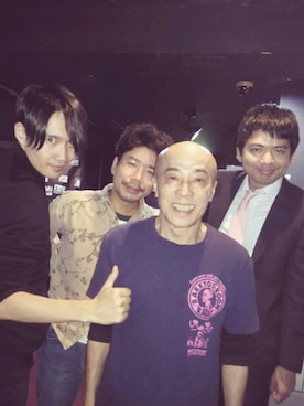 「らっきょの小部屋Tのアイテム（Tシャツ/カットソー、パープル系）」を使った、カド イツキさん（メンズ・177cm）の秋コーディネート