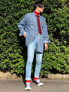 ネクタイを使った ハイネック のメンズ人気ファッションコーディネート Wear