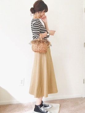 「ファーカゴバッグ」｜meiさん（レディース・175cm）の秋コーディネート