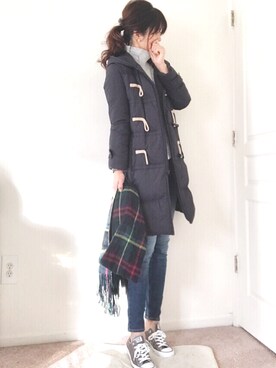 「PLST（プラステ）のアイテム（ダウンジャケット/コート）」を使った、meiさん（レディース・175cm）の秋コーディネート