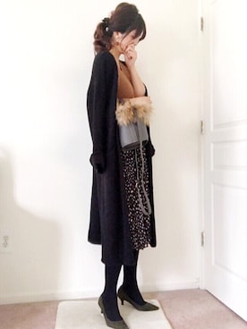 「ファーカゴバッグ」｜meiさん（レディース・175cm）の冬コーディネート