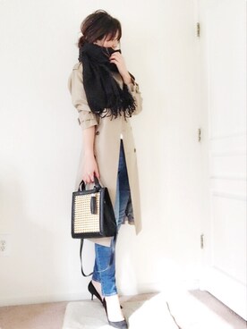 「おとなコーデ」｜「アイテム（トレンチコート）」を使った、meiさん（レディース・175cm）の春コーディネート
