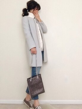 「ペールトーン」｜「アイテム（その他アウター）」を使った、meiさん（レディース・175cm）の冬コーディネート
