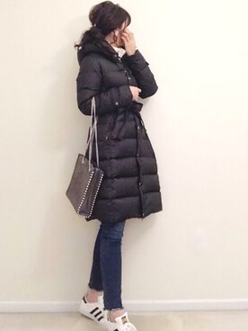 「アイテム（ダウンジャケット/コート）」を使った、meiさん（レディース・175cm）の冬コーディネート