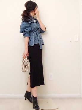 「秋のマイ旬スタイル」｜「アイテム（デニムジャケット）」を使った、meiさん（レディース・175cm）の秋コーディネート