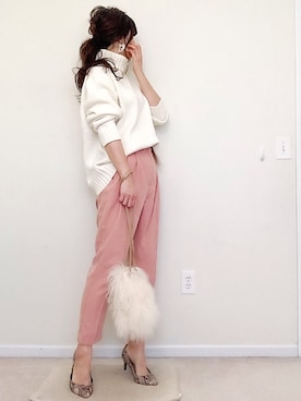 「ローゲージタートルネックセーター」｜meiさん（レディース・175cm）の秋コーディネート