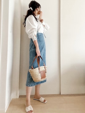 「gu」｜「アイテム（オールインワン・サロペット）」を使った、meiさん（レディース・175cm）の春コーディネート