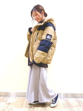 「CAMP7」｜「アイテム（ダウンジャケット/コート）」を使った、miiisakichiiiさん（レディース・156cm）の秋コーディネート