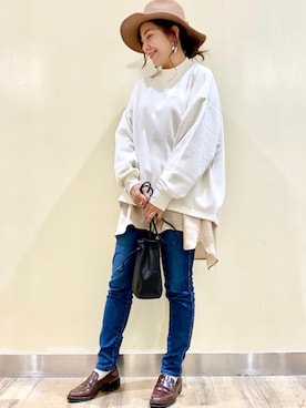 「SOMETHING（サムシング）のアイテム」を使った、miiisakichiiiさん（レディース・156cm）の秋コーディネート