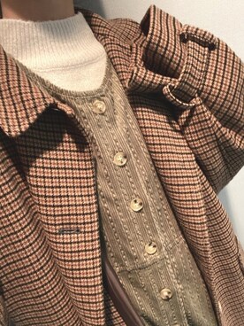 「ehka sopo（エヘカソポ）のアイテム（ステンカラーコート）」を使った、ぺりか☺︎さん（レディース・159cm）の冬コーディネート