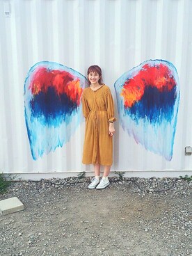 「w closet」｜「アイテム（シャツワンピース）」を使った、Haruhi さん（レディース・165cm）の春コーディネート