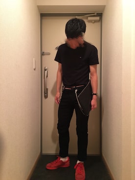 「MONKEY TIME（モンキータイム）のアイテム（バッグ）」を使った、Rさん（メンズ・168cm）の秋コーディネート