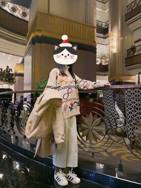 「TYAKASHAのアイテム（モッズコート）」を使った、Yulouiseさん（レディース・168cm）の冬コーディネート