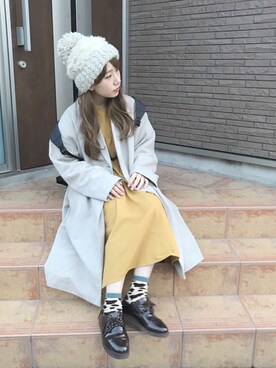 「SM2（エスエムツー）のアイテム（チェスターコート）」を使った、まき みさきさん（レディース・149cm）の冬コーディネート