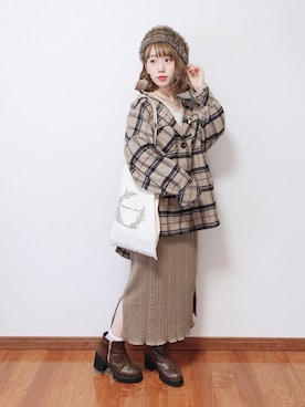 「秋のカフェオレコーデ」｜「アイテム（その他アウター）」を使った、まき みさきさん（レディース・149cm）の秋コーディネート