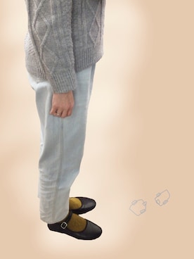 「SVEC（シュベック）のカンフーシューズ kung fu Shoes / ストラップパンプス（バレエシューズ）」を使った、snookyさん（レディース・156cm）の冬コーディネート