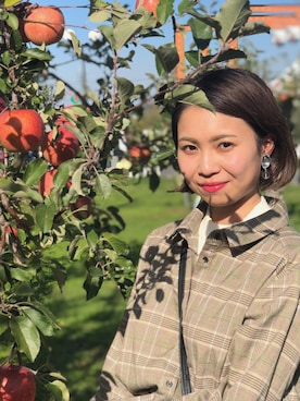 「アイテム（イヤリング）」を使った、sakupooooonさん（レディース・158cm・20代）の秋コーディネート
