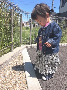「BREEZE（ブリーズ）のアイテム（デニムジャケット）」を使った、Yuiさん（キッズ・90cm）の春コーディネート
