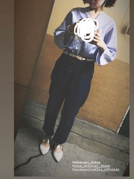 「blue」｜「アイテム（パンプス）」を使った、chaさん（レディース・158cm）の夏コーディネート