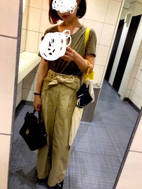 「khaki」｜「アイテム（パンツ）」を使った、chaさん（レディース・158cm）の夏コーディネート