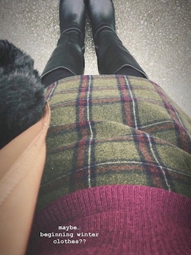 「skirt」｜「アイテム（ブーツ）」を使った、chaさん（レディース・158cm）の冬コーディネート