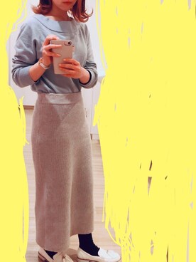「blue」｜「アイテム（ローファー）」を使った、chaさん（レディース・158cm）の冬コーディネート