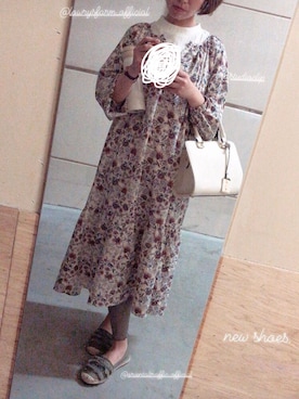 「flower」｜「アイテム（スリッポン）」を使った、chaさん（レディース・158cm）の春コーディネート