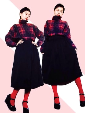 「ボリュームニット」｜「アイテム（パンプス）」を使った、hmsrrisさん（レディース・155cm）の冬コーディネート