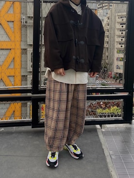 「ADER error（アーダーエラー）のアイテム（シューズ）」を使った、まついのりたけさん（メンズ・172cm）の冬コーディネート