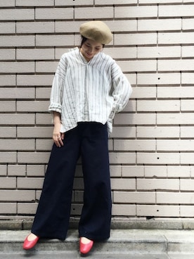 「スキッパーシャツ」｜NANO universe snap L'sさん（レディース・161cm）の春コーディネート