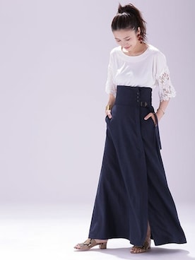 「パイソン柄」｜NANO universe snap L'sさん（レディース・161cm）の夏コーディネート