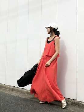 「フェススタイル」｜「アイテム（ワンピース/ドレス）」を使った、NANO universe snap L'sさん（レディース・161cm）の夏コーディネート