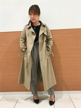 「NANO universe（ナノユニバース）のアイテム（トレンチコート）」を使った、NANO universe snap L'sさん（レディース・161cm）の秋コーディネート