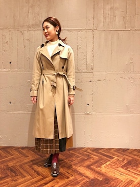 「NANO universe（ナノユニバース）のアイテム（トレンチコート）」を使った、NANO universe snap L'sさん（レディース・161cm）の秋コーディネート