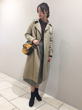 「NANO universe（ナノユニバース）のアイテム（トレンチコート）」を使った、NANO universe snap L'sさん（レディース・161cm）の秋コーディネート