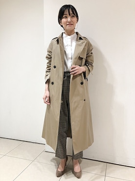 「NANO universe（ナノユニバース）のアイテム（トレンチコート）」を使った、NANO universe snap L'sさん（レディース・161cm）の秋コーディネート