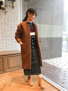 「NANO universe（ナノユニバース）のアイテム（その他アウター）」を使った、NANO universe snap L'sさん（レディース・161cm）の秋コーディネート