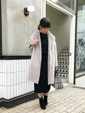「ニットセットアップ」｜「アイテム（その他アウター）」を使った、NANO universe snap L'sさん（レディース・161cm）の秋コーディネート