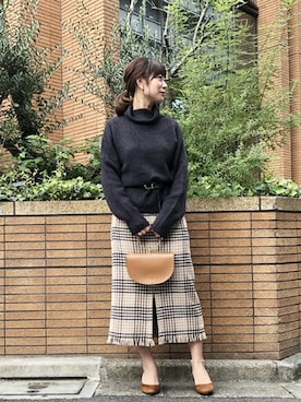 「maison-vincent（メゾンヴァンサン）のアイテム」を使った、NANO universe snap L'sさん（レディース・161cm）の秋コーディネート