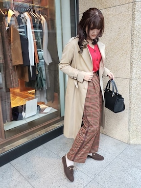 「NANO universe（ナノユニバース）のアイテム（トレンチコート）」を使った、NANO universe snap L'sさん（レディース・161cm）の秋コーディネート