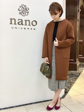 「アイテム（シューズ、パープル系）」を使った、NANO universe snap L'sさん（レディース・161cm）の秋コーディネート