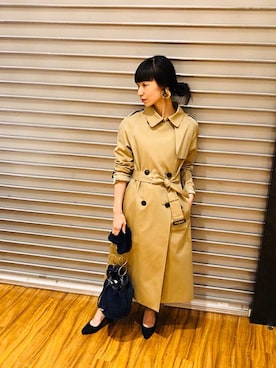 「NANO universe（ナノユニバース）のアイテム（トレンチコート）」を使った、NANO universe snap L'sさん（レディース・161cm）の秋コーディネート