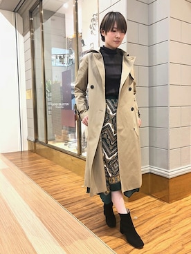 「NANO universe（ナノユニバース）のアイテム（トレンチコート）」を使った、NANO universe snap L'sさん（レディース・161cm）の秋コーディネート