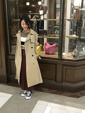 「NANO universe（ナノユニバース）のアイテム（トレンチコート）」を使った、NANO universe snap L'sさん（レディース・161cm）の秋コーディネート