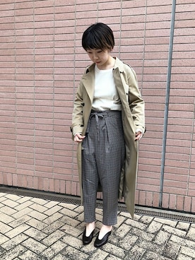 「NANO universe（ナノユニバース）のアイテム（トレンチコート）」を使った、NANO universe snap L'sさん（レディース・161cm）の秋コーディネート
