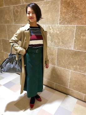 「NANO universe（ナノユニバース）のアイテム（トレンチコート）」を使った、NANO universe snap L'sさん（レディース・161cm）の秋コーディネート