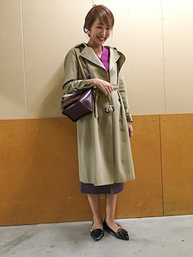 「NANO universe（ナノユニバース）のアイテム（トレンチコート）」を使った、NANO universe snap L'sさん（レディース・161cm）の秋コーディネート