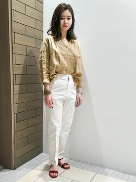 「スキッパーシャツ」｜NANO universe snap L'sさん（レディース・158cm）の春コーディネート