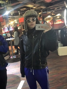 「アイテム（ブルゾン）」を使った、加藤 凌さん（メンズ・173cm・10代）の冬コーディネート