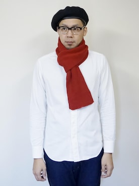 「NEVER TRUST（ネバートラスト）のアイテム（シャツ/ブラウス）」を使った、ロケットシップさん（メンズ・182cm）の冬コーディネート